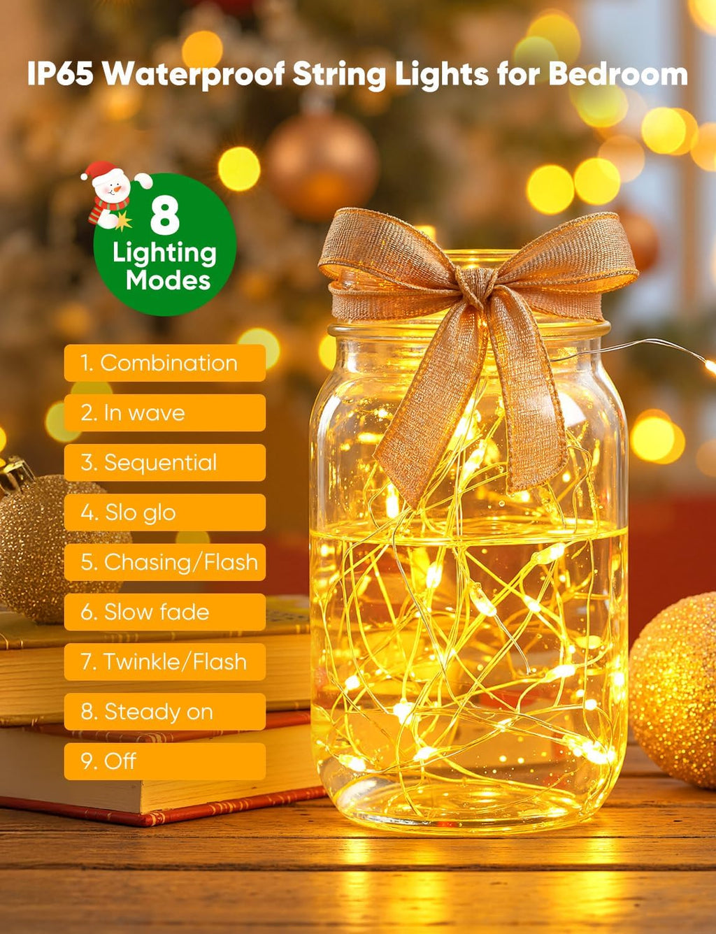 Minetom 12 Pack Warm White Battery Operated Fairy String Lights 8 Modes