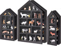 DoubleFill 3 Pcs Trinket Shelf Shadow Box, Black, House Shape