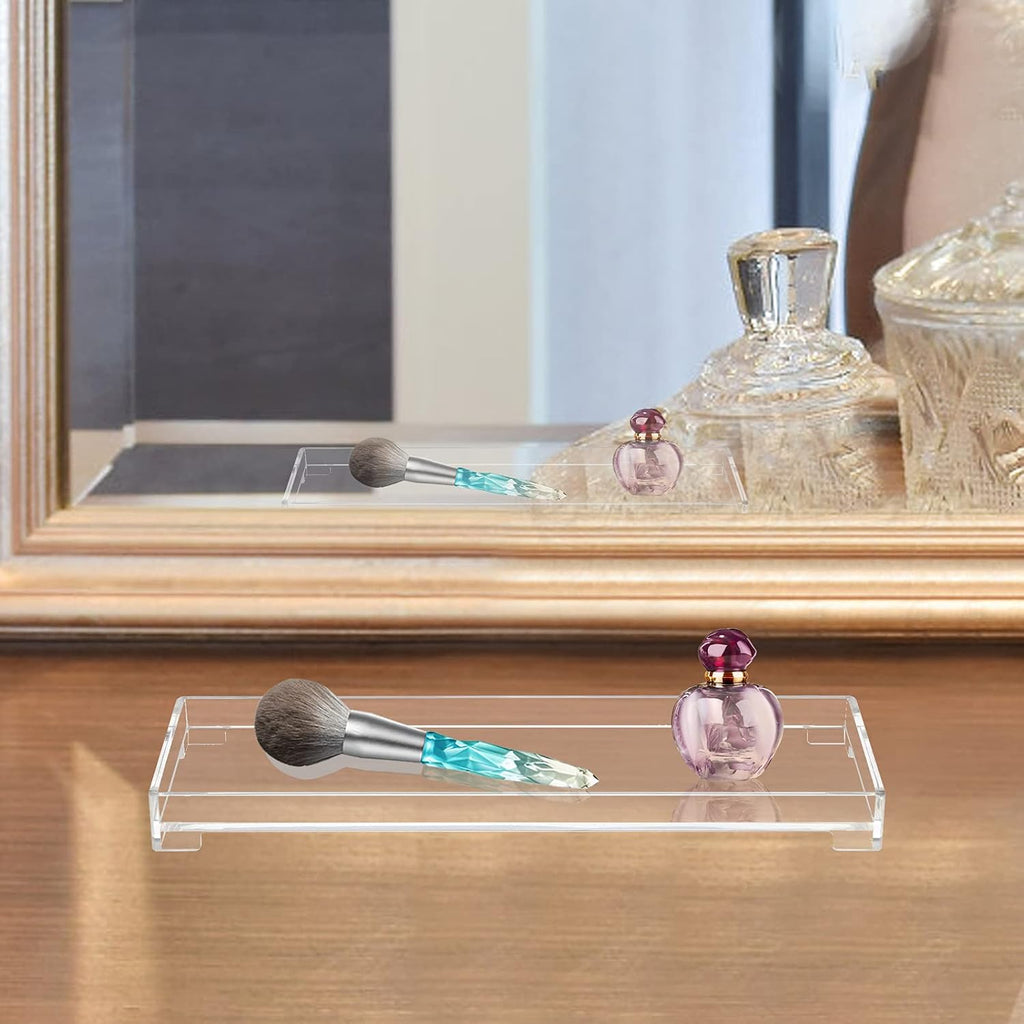 Vanity Bathroom Tray Acrylic Clear Rectangle Decorative Organizer, Small