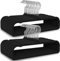 50 Pack Black Velvet Hangers Non Slip, Felt Pants Hangers Thin Space Saving