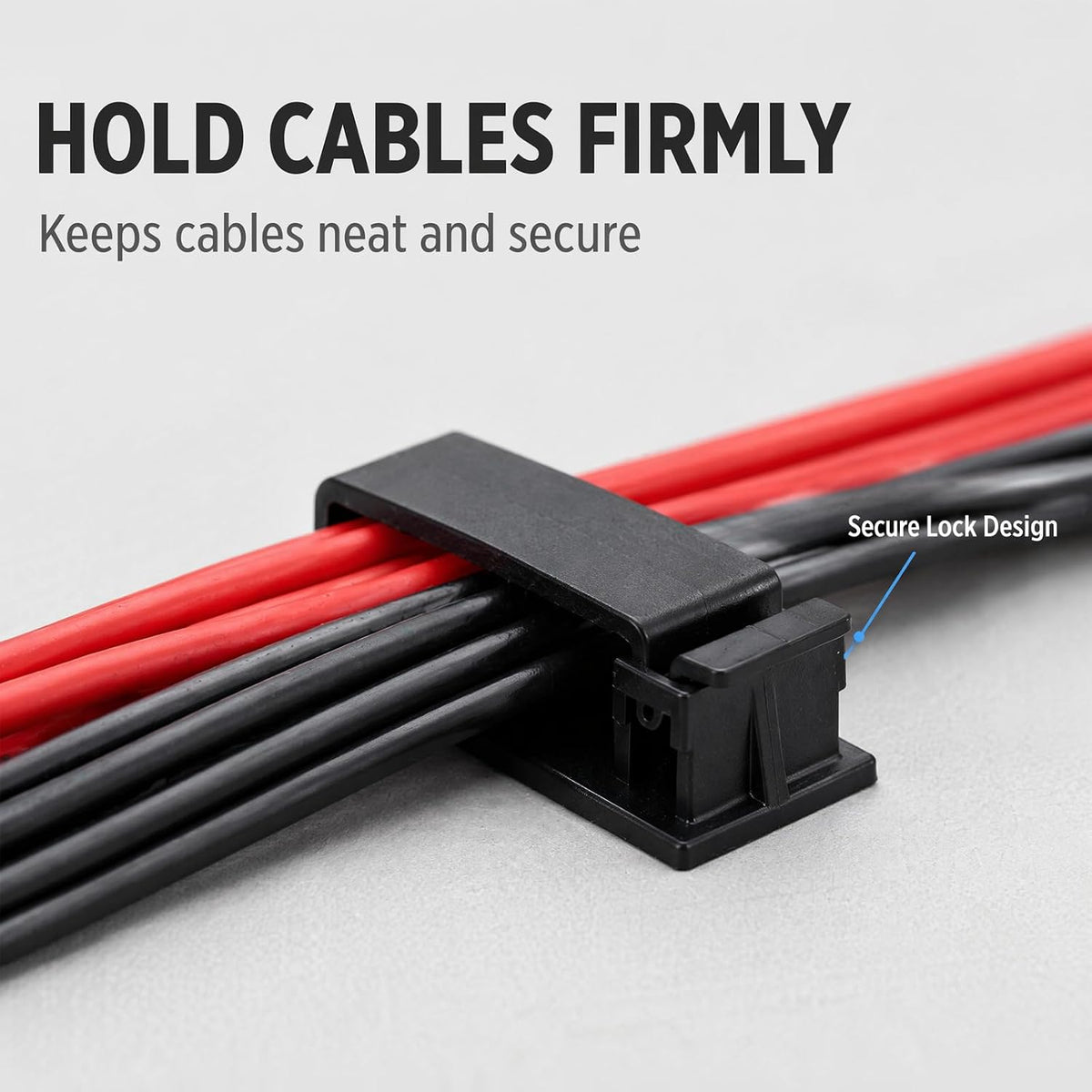 50Pack Self Adhesive Cable Management Clips, Cable Organizers Wire Clips Cord Holder for TV PC Laptop Ethernet Cable Desktop Home Office Indoor/Outdoor