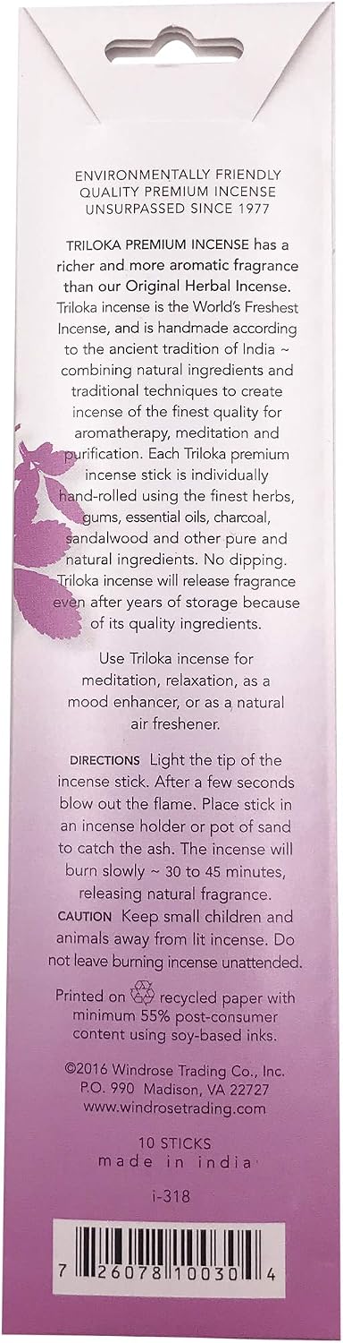 Triloka Incense White Rose, 10 CT
