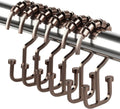 BBV Shower Curtain Hooks Rings, 12 Pcs Rust Resistant Metal Double Glide Shower Hooks for Bathroom Shower Rods Curtains (Bronze)