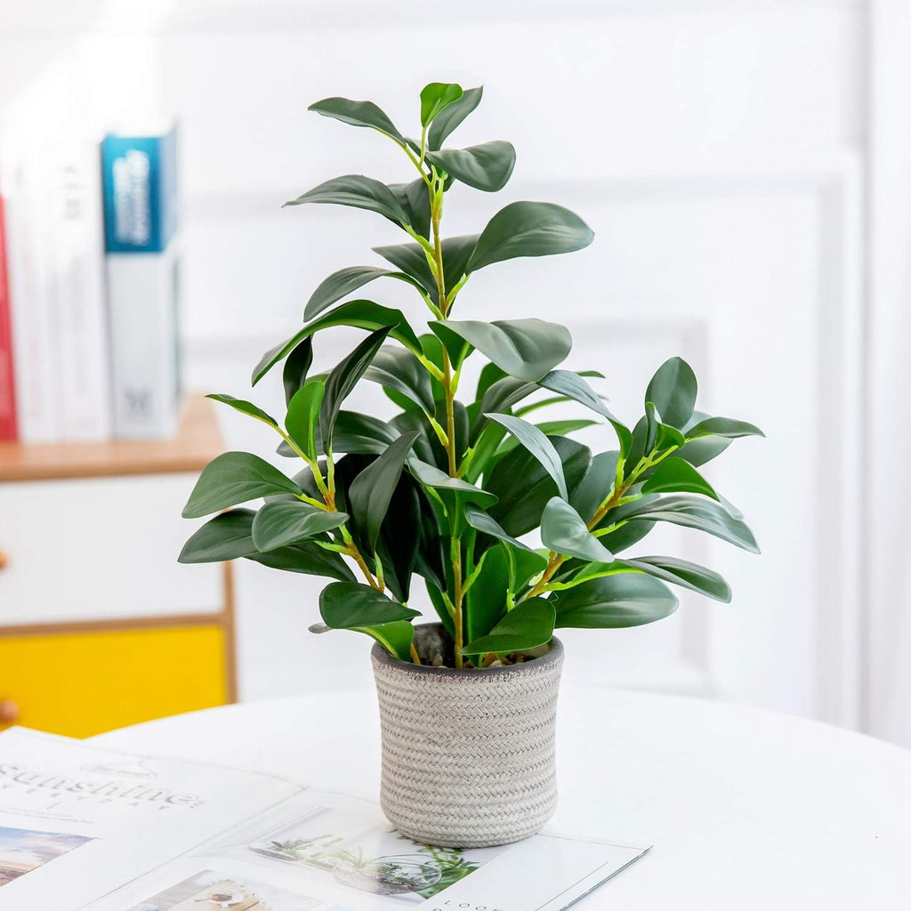 AlphaAcc 16“Artificial Ficus Plant, Faux Plant Home Kitchen Bathroom Decor