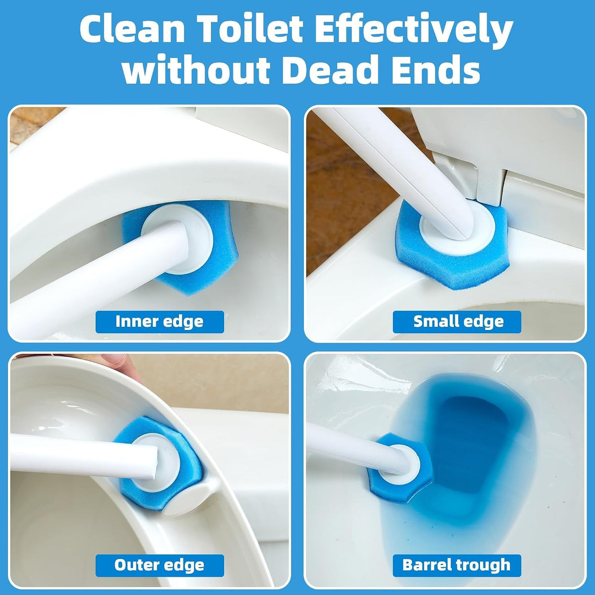 Disposable Toilet Brush and Holder Set, 24 Toilet Wand Refills