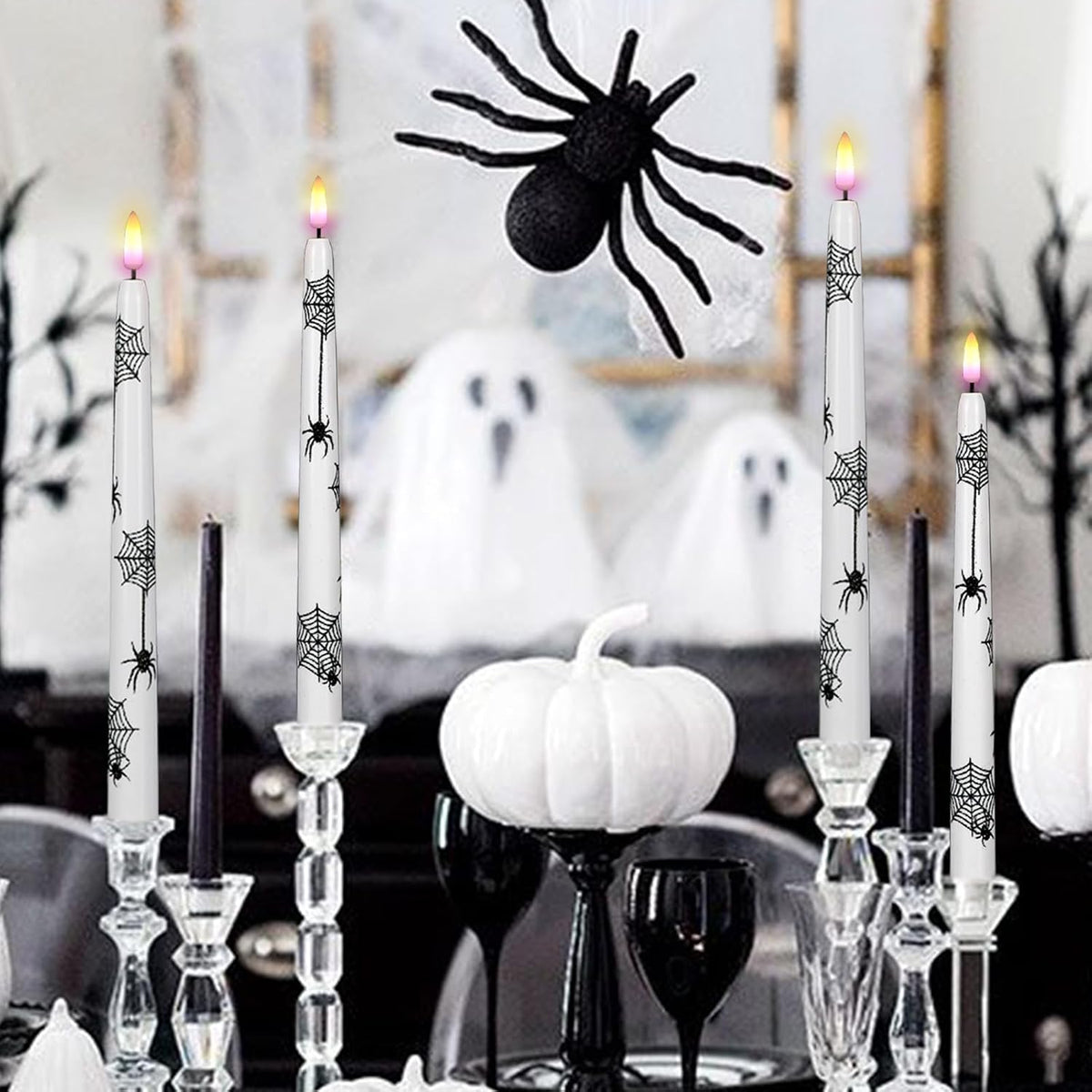 Wondise Halloween Flameless Taper Candles with Remote & Timer