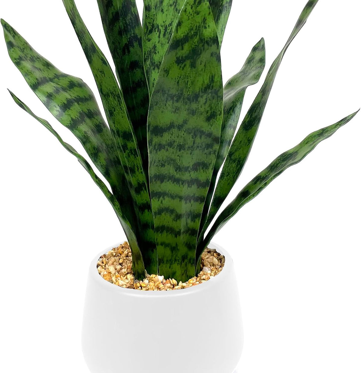 Ollain Artificial Plant 23.6" Fake Snake Plant Faux Plants Green Fake Succulent Potted for Bathroom Shelf Decor Desk Plant Home Office Decor