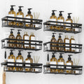 WOWBOX 6 Pack Adhesive Shower Caddies, No Drill Bathroom Shelves, Large