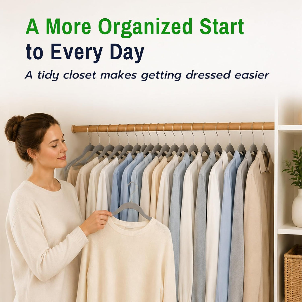 Plastic Hangers 30 Pack, Non-Slip Space-Saving Clothes Hangers, Gray
