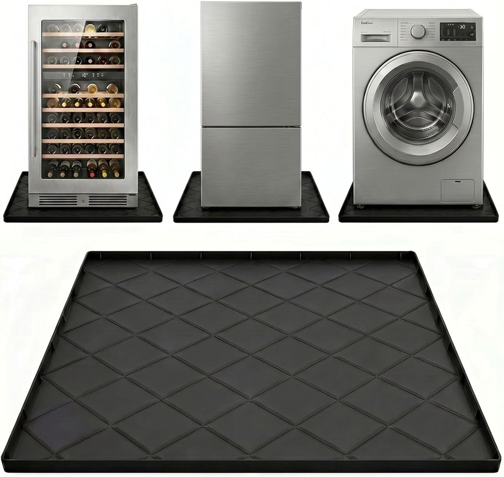 32"x30" Washing Machine Pan Silicone Mat, Upgraded 1" Raised Edges