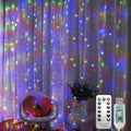 300 LED Curtain String Lights, Fairy Lights with 8 Light Modes, 9.8x9.8Ft Remote USB Plug Fairy String Lights for Christmas, Bedroom, Indoor, Outdoor, Weddings, Party, Camping Decor (Multicolored)
