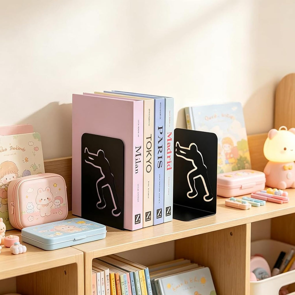 Human Silhouette Metal Bookend for Shelves