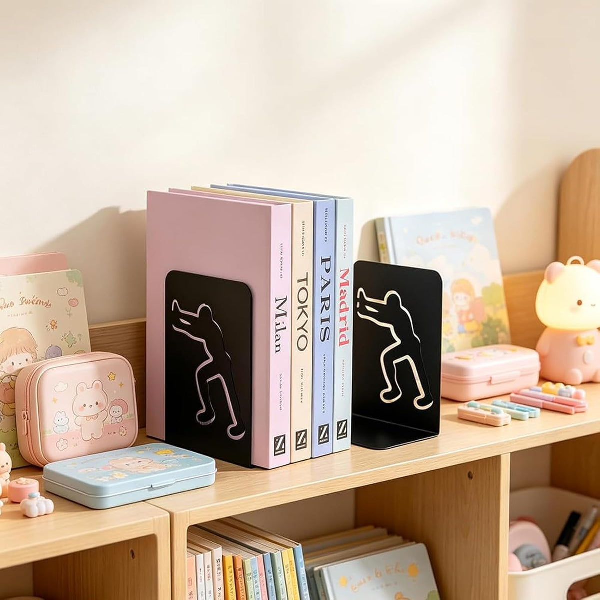 Human Silhouette Metal Bookend for Shelves