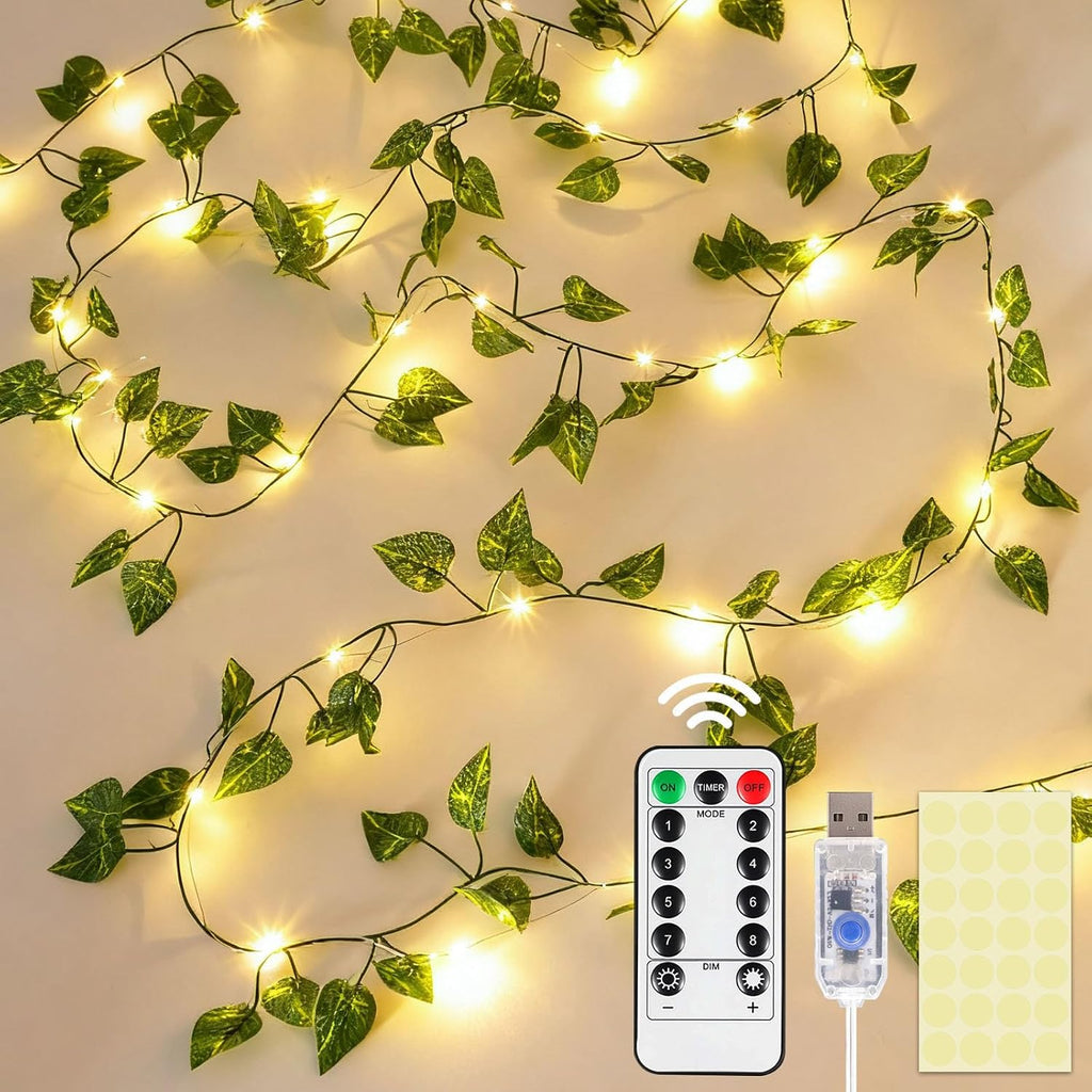 DomeStar 40 FT 120 LED Pothos Vines String Lights with Remote, Fairy Lights