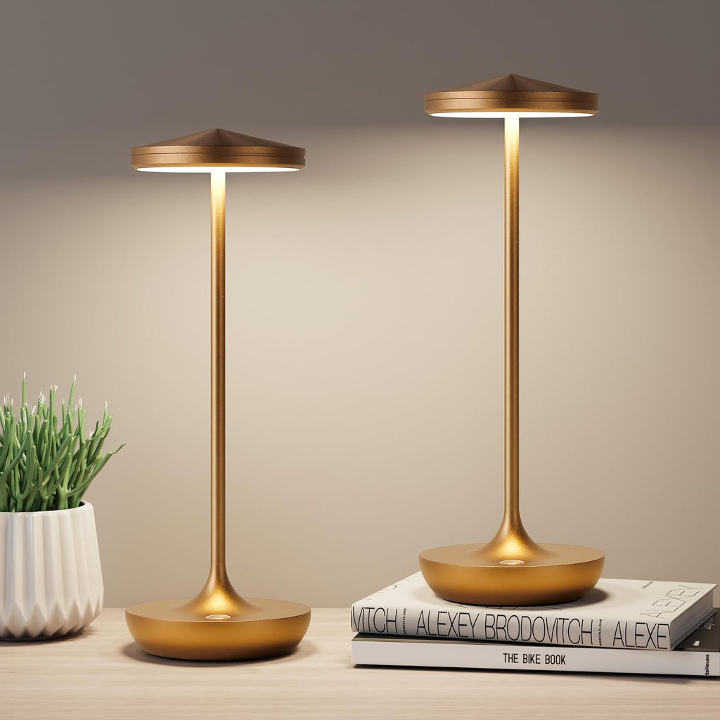 2pack LED Cordless Table Lamp Rechargeable (2pack Titanium)