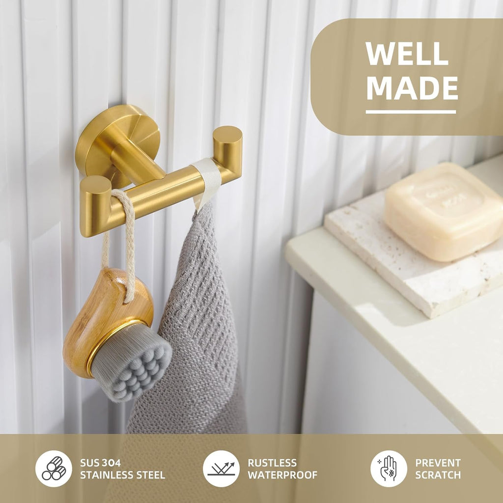 Angle Simple Towel Hook Brushed Dark Gold, Bath Towel Holder Wall Mount