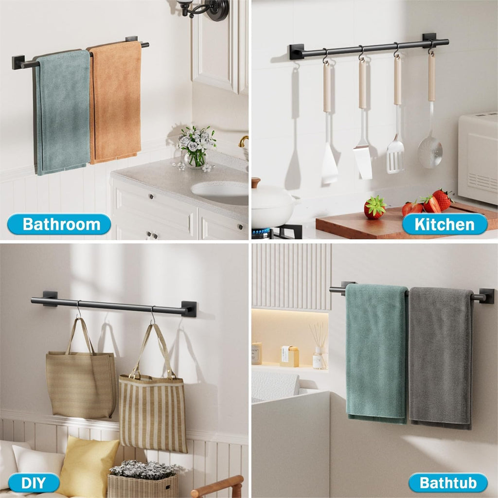 Alise 24 Inch Towel Bar for Bathroom Wall Mounted, Matte Black