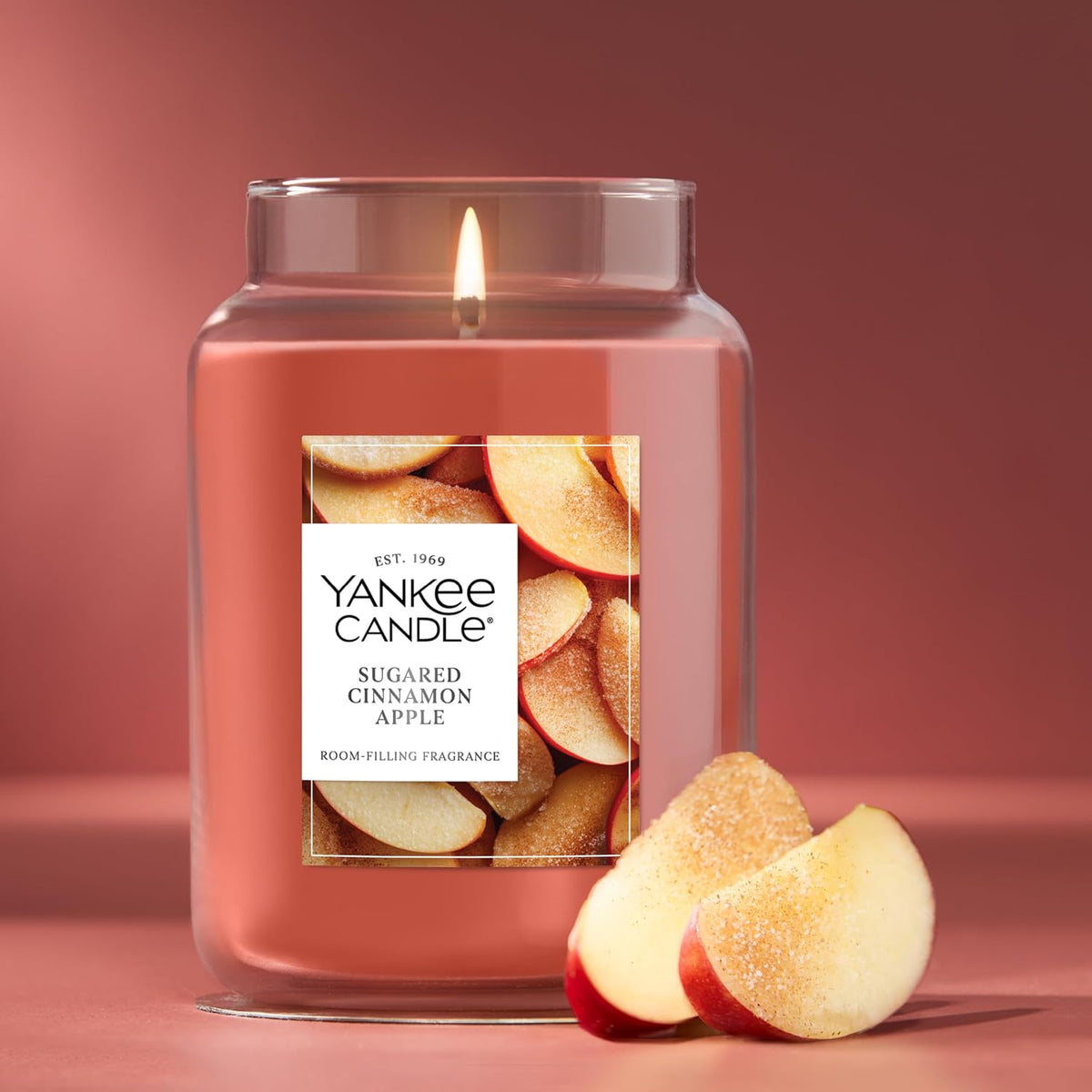 Yankee Candle Sugared Cinnamon Apple Scented Candle, 22oz Large Jar