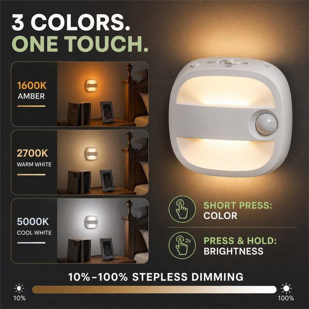 L LOHAS LED Motion Sensor Light Indoor, Rechargeable Night Lights 4-Pack