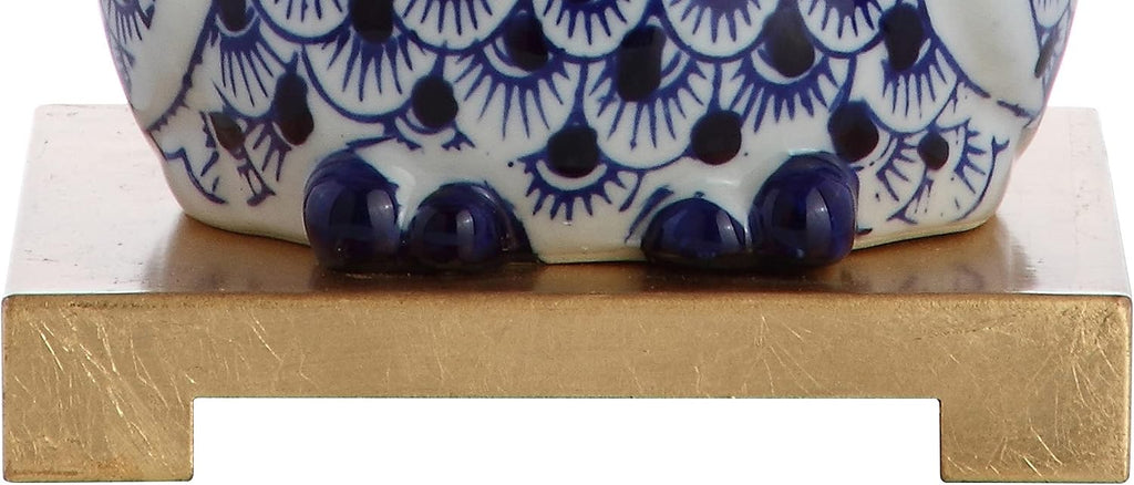 JONATHAN Y Justina Owl Mini Table Lamp 16" Ceramic, Blue/White