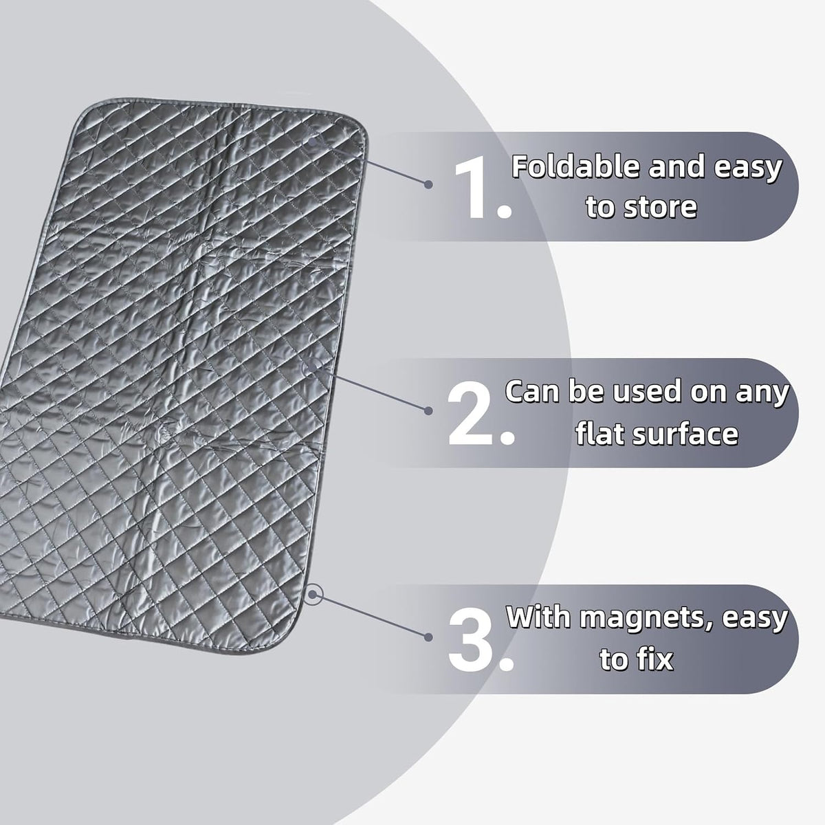 Magnetic Ironing Mat, 1 Pack, 33 x 19 in, 4-Layer Cotton Pad