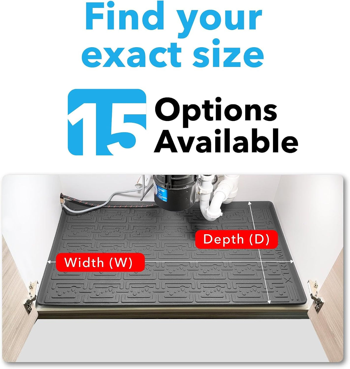 XTREME MATS Waterproof Undersink Mat (Beige 34" 1/4 x 22 1/4) 36 inch Cabinet Base Liner for Kitchen & Laundry Cabinets Catches Leaks Prevents Damage Flexible Sink Driptray