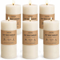 Rustic Soy Pillar Candles 2.8x6 Inch,6 Pack Ivory Candle