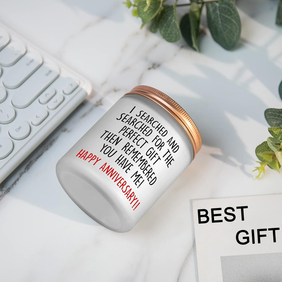 Happy Anniversary Candles Gifts for Women Her Him Couple, Lavender Candle