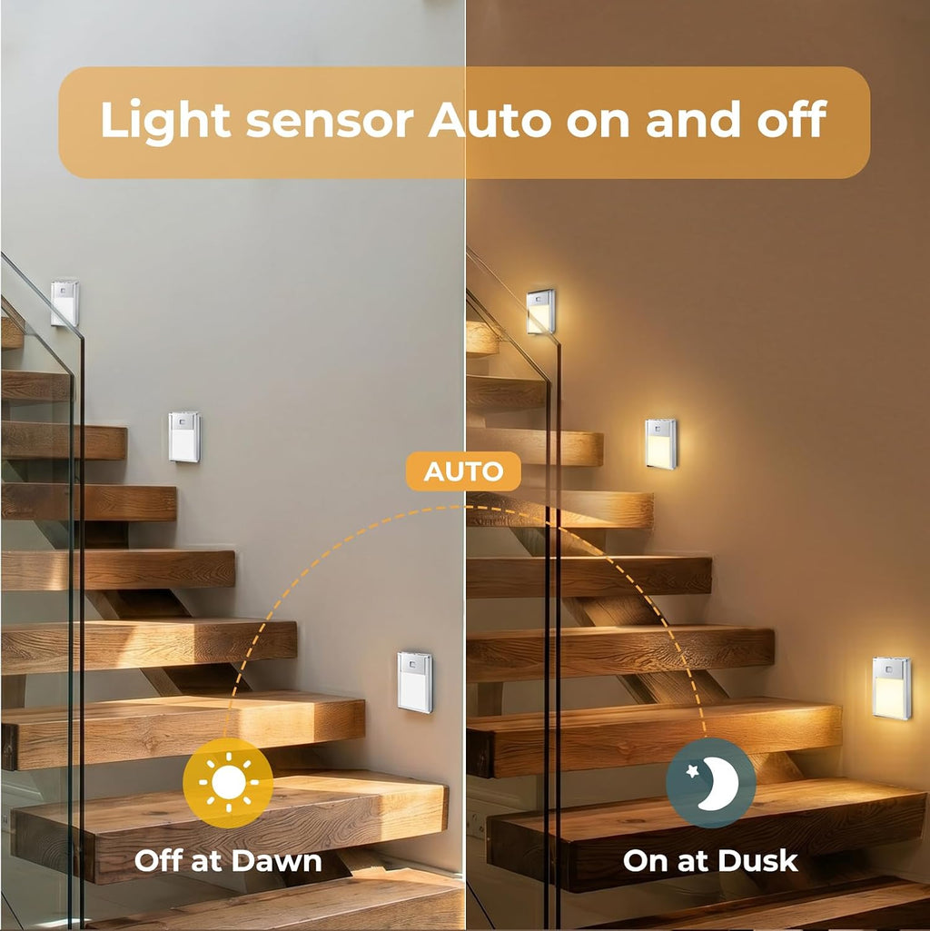 VST 3 Pack Rechargeable Stair Lights Motion Sensor Indoor, 3000K Warm White