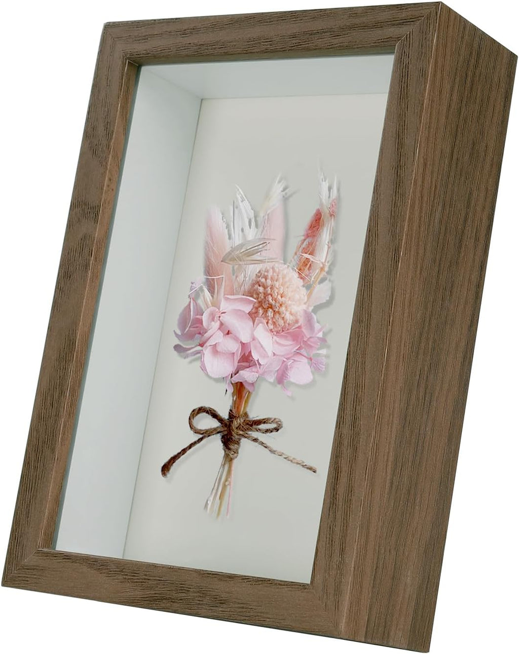 4x6 Small Walnut Color Shadow Box Frame Display Case