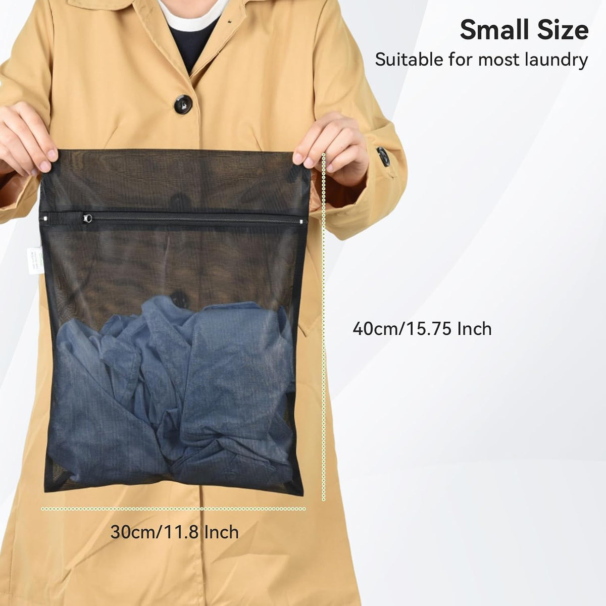 OTraki 2 Pack Mesh Laundry Bag for Delicates with 4 CM Elastic Band 12×16"