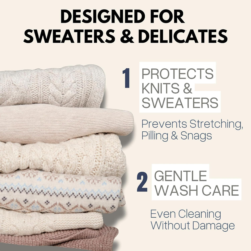 3Pc Spacious Durable Mesh Laundry Bags (16x20 Inches) Protects Delicates, Fine Mesh for Uniform Wash & Dry, Auto-Lock Zipper, Washer-Friendly, For Home, Dorm or Storage, Fits Socks to Sweaters