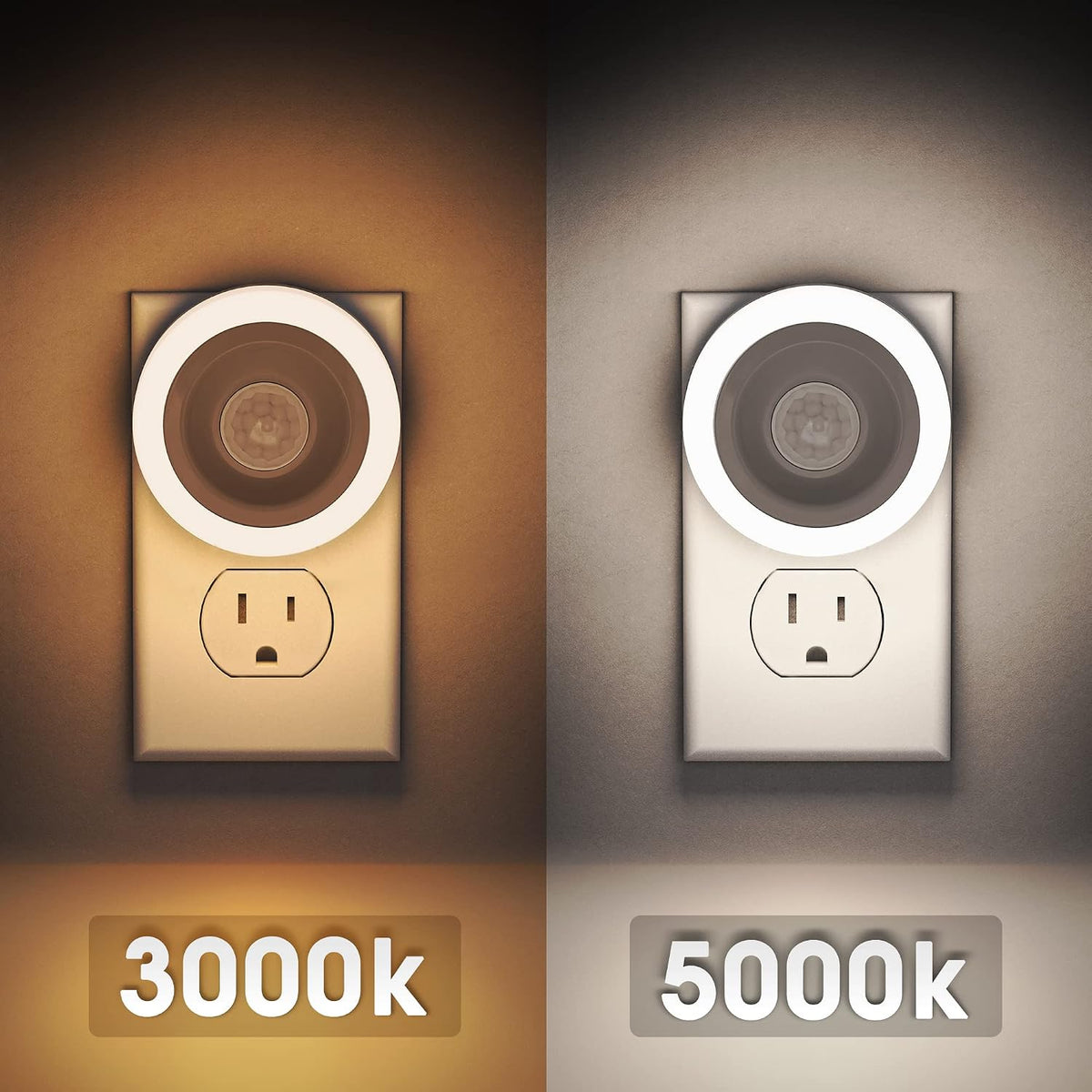 Briignite Motion Sensor Night Light, [2 Pack] Night Lights Plug into Wall