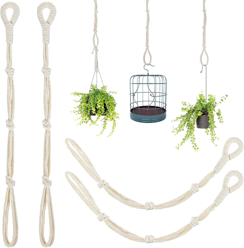 4 Pcs Macrame Hanging Plant Extender, Adjustable Plant Hanger Extender