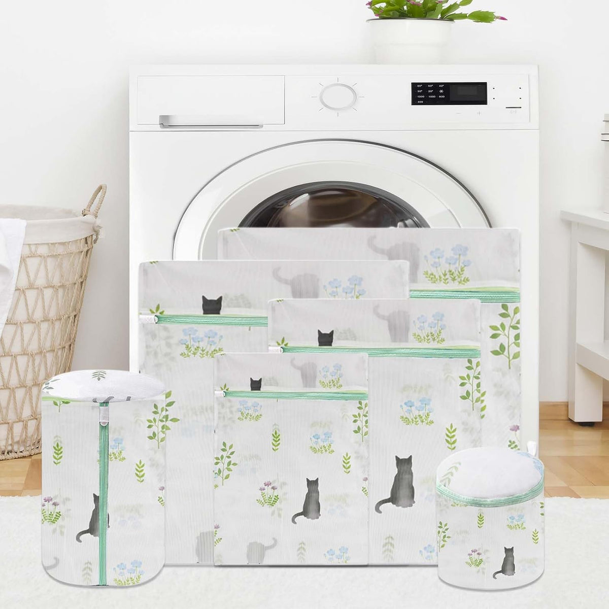 6-Pack Mesh Laundry Bags for Delicates, 6 Sizes Secure Zipper