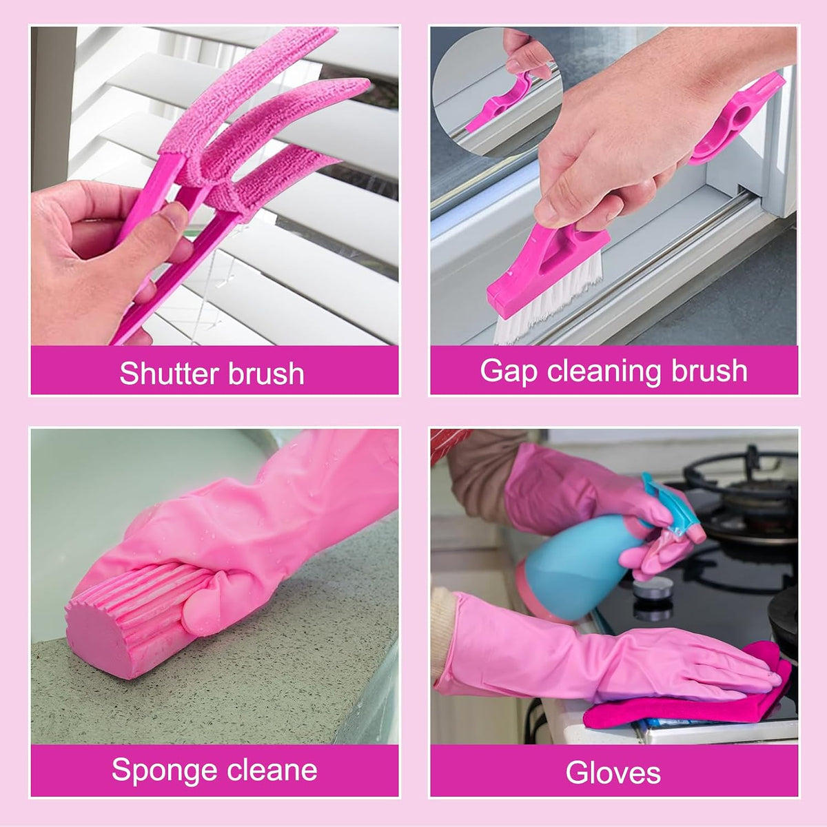 CALBEAU Pink Ceiling Fan Cleaner Duster, Ceiling Fan Duster Kit, 13PCS