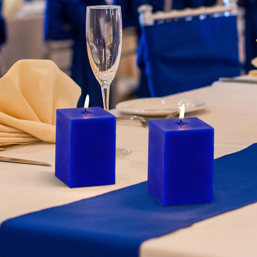 KONNI Pillar Candles Set of 3,2.8"X 4" Classic Blue Unscented Pillar
