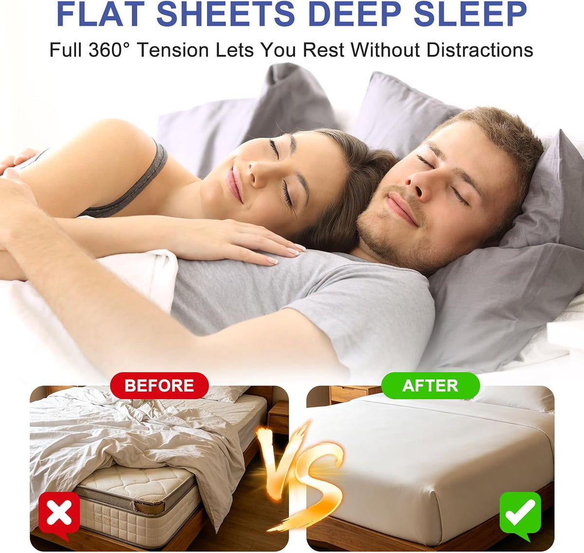 Bed Sheet Holders for Corners with Elastic Lock Straps for Mattress Sizes