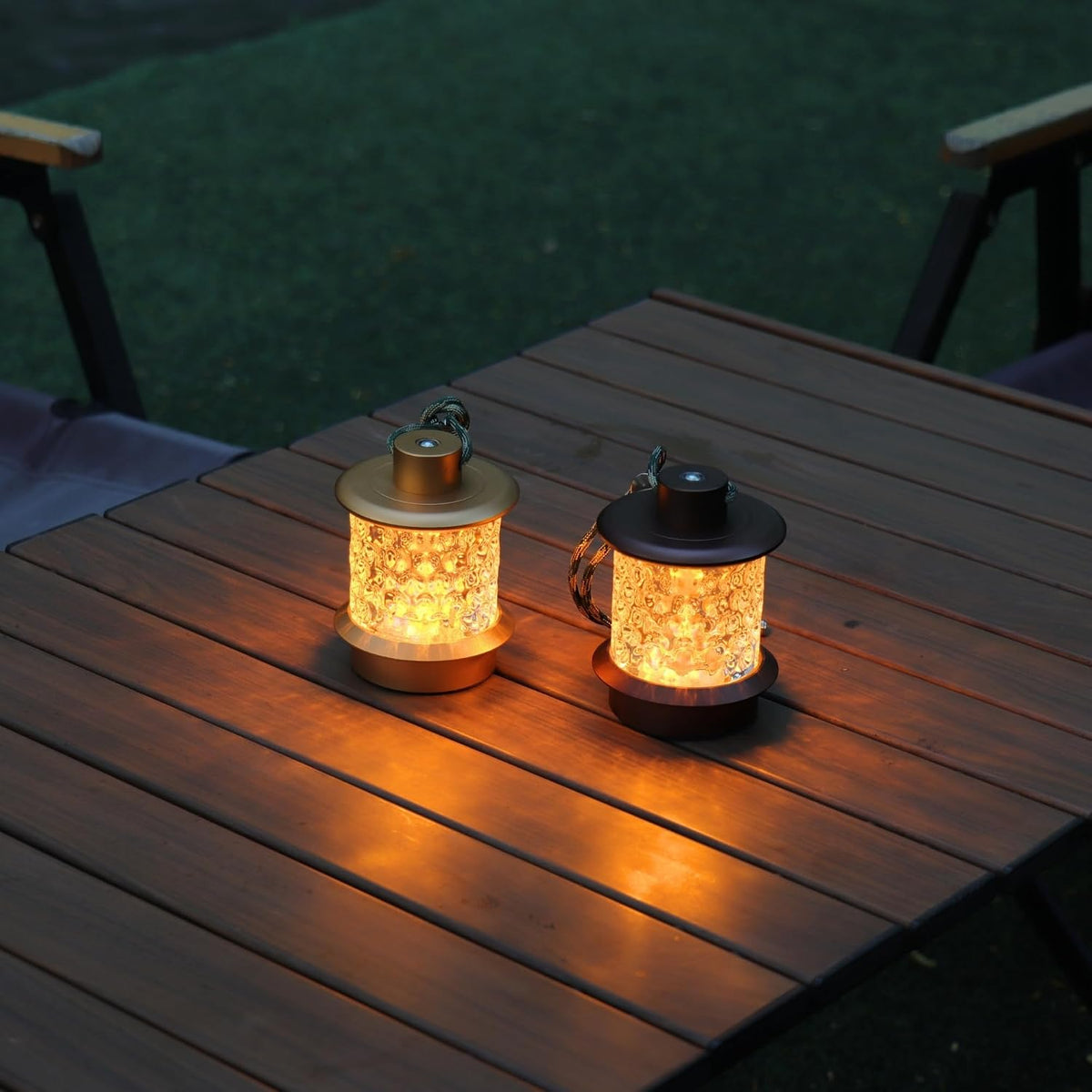 Cordless Small Table Lamp, Metal Glass, Lanyard, Dimmable, Coffee