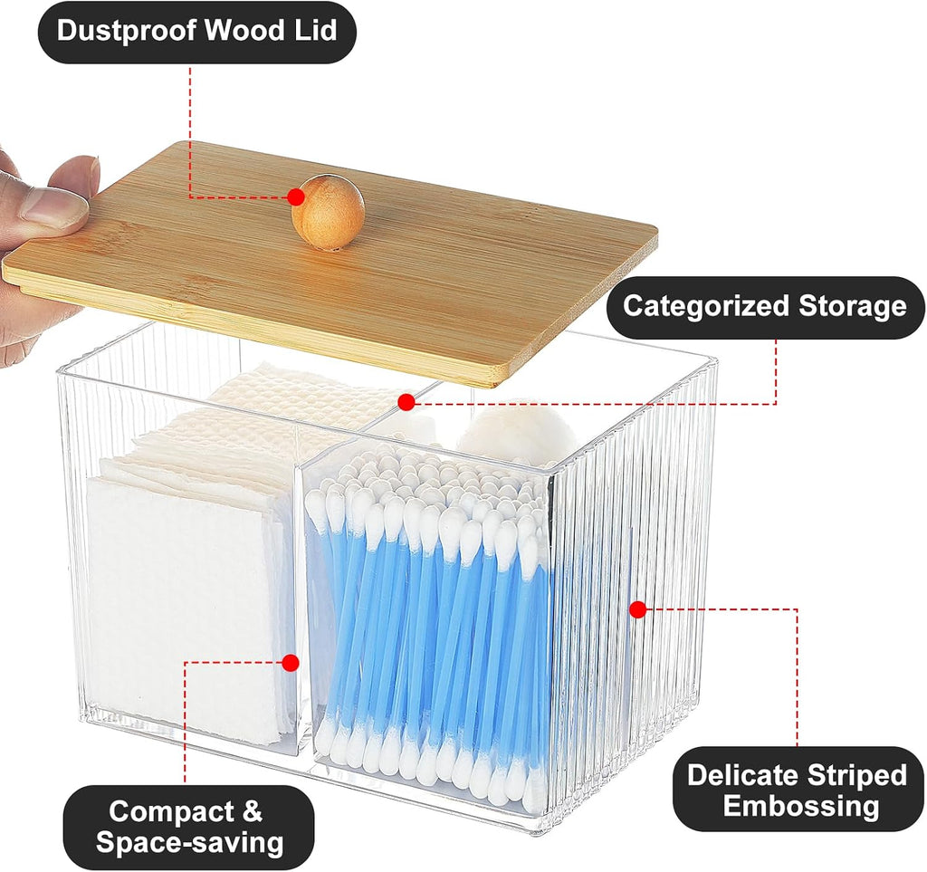 KIMCHOMERSE Qtips Holder Storage, Bathroom Cotton Balls Holder