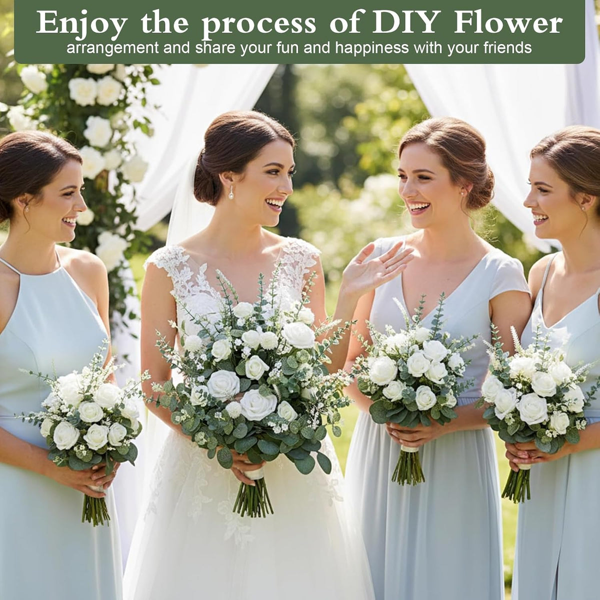 Tigeen 180 Pcs 10 Kinds Mixed Artificial Eucalyptus Stems Bulk for Wedding