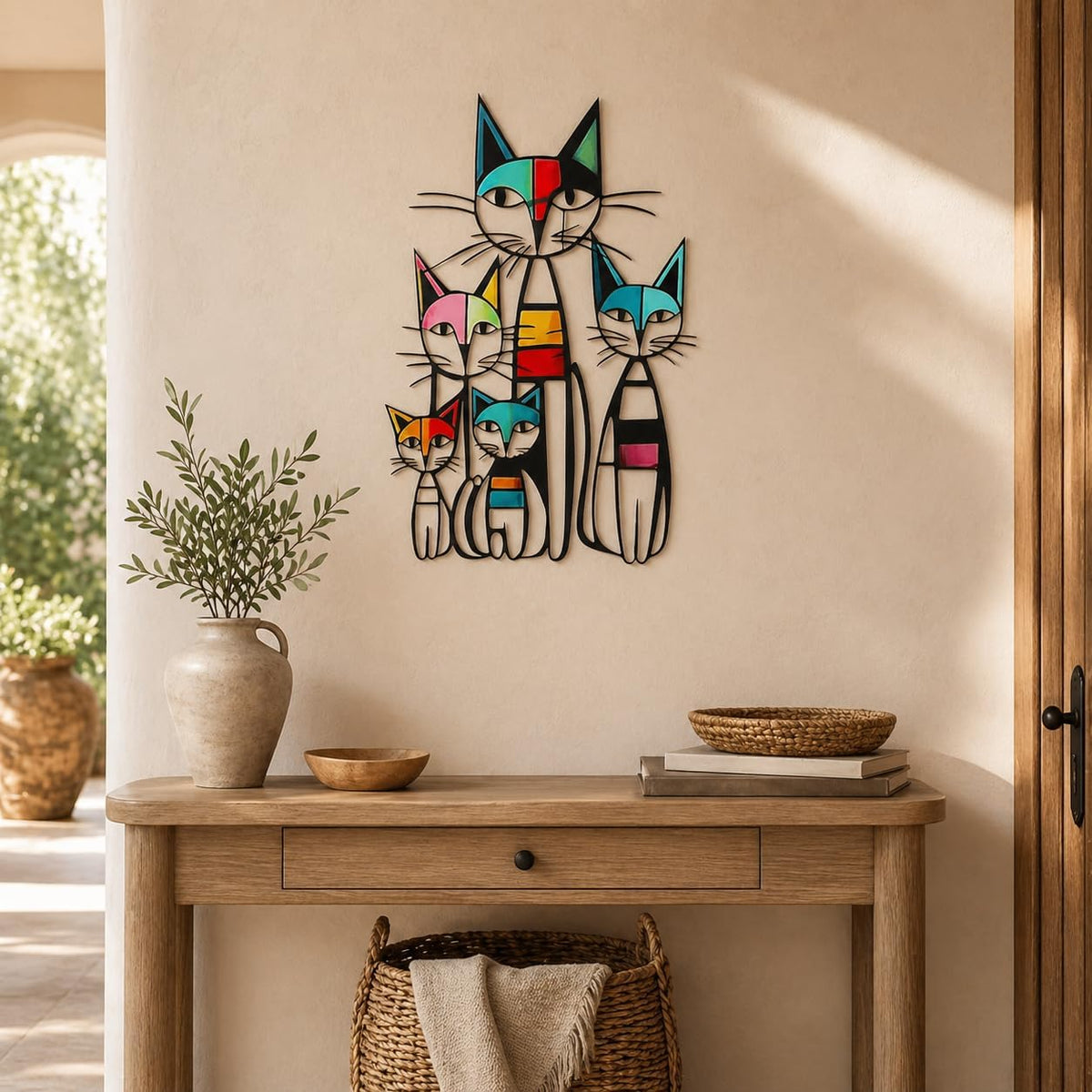 Cat Wall Art Decor Metal Iron Wall Sculptures Decor Gifts for Cat Lovers