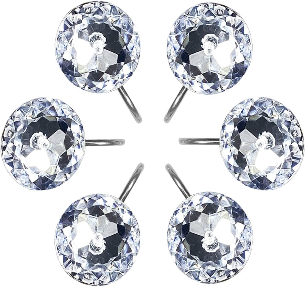 Romantic Angels 12PCS Shower Curtain Hooks Rings for Bathroom, Stainless Steel Rust Resistant Decorative Rhinestones Shower Curtain Hooks for Shower Curtains and Shower Rod (Silver)