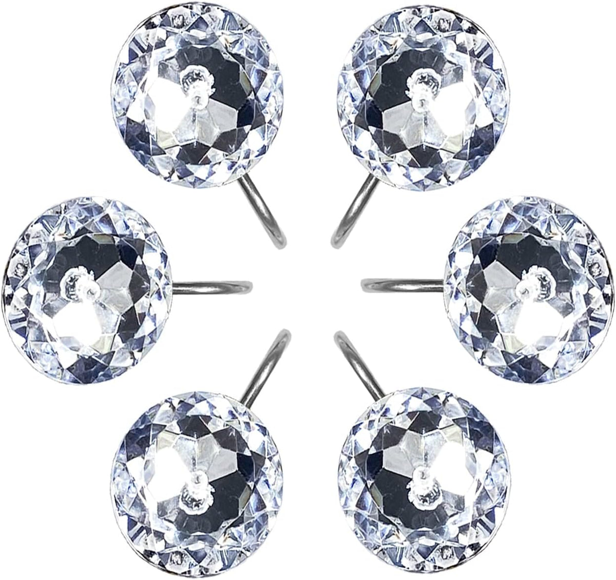 Romantic Angels 12PCS Shower Curtain Hooks Rings for Bathroom, Stainless Steel Rust Resistant Decorative Rhinestones Shower Curtain Hooks for Shower Curtains and Shower Rod (Silver)