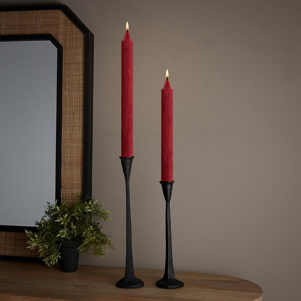 Root Candles 12-Count Unscented Timberline Arista Candles, 12-Inch, Red