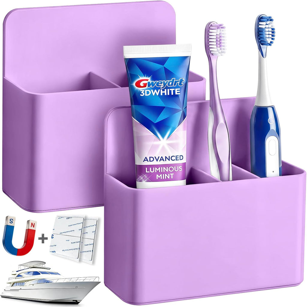 2 Pcs Magnetic Toothbrush Holders for Cruise Essentials 2026