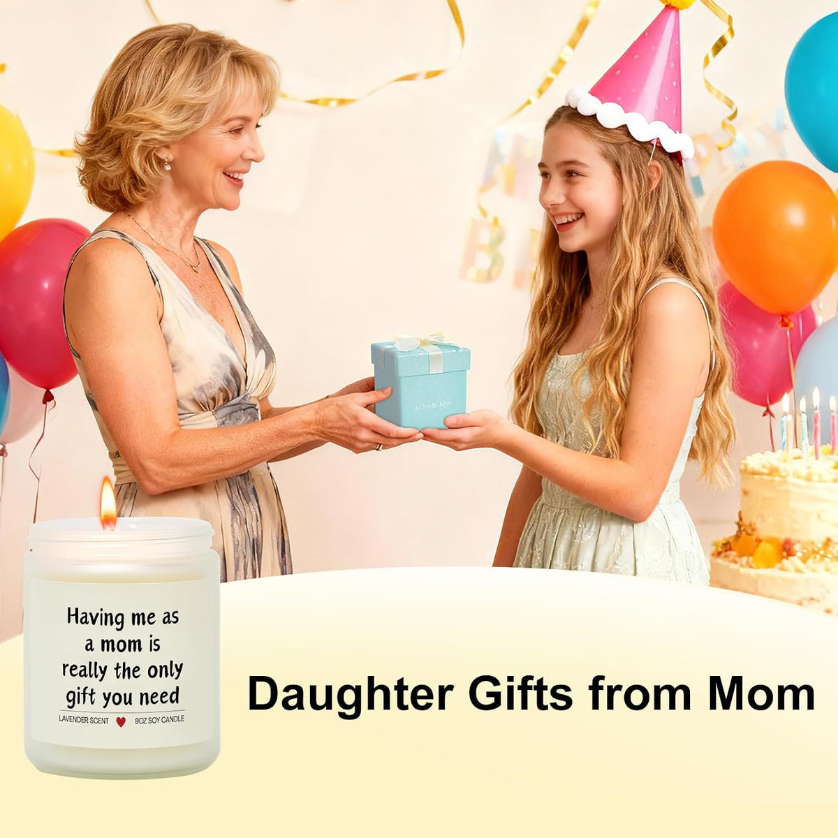 KOSMICKISS Lavender Soy Candle, Daughter Gifts from Mom 9oz, 1 Pack