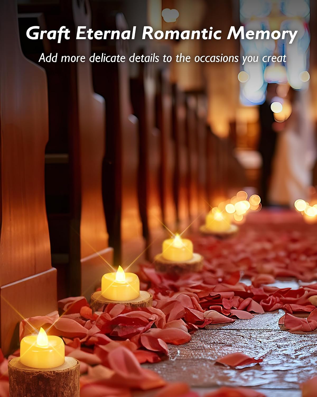 merrynights 24Pack Flameless Tealight Candles with Timer,6H Timer Built-in