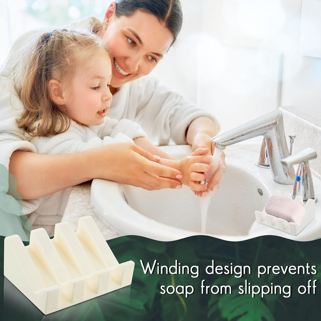 Cunhill 1 Piece Soap Dish, Silicone, Cream White