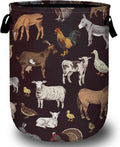 Cute Farm Animals Laundry Basket, Laundry Hamper Collapsible Oxford Cloth with Handle Clothes Storage Bin for Bathroom Laundry Room Bedroom 15.7 X 20 Inch